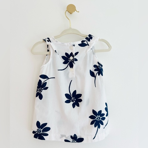 Carter's Aloha Beach White and Blue Floral Kids Blouse Baby Girl 12 Months - Picture 3 of 5